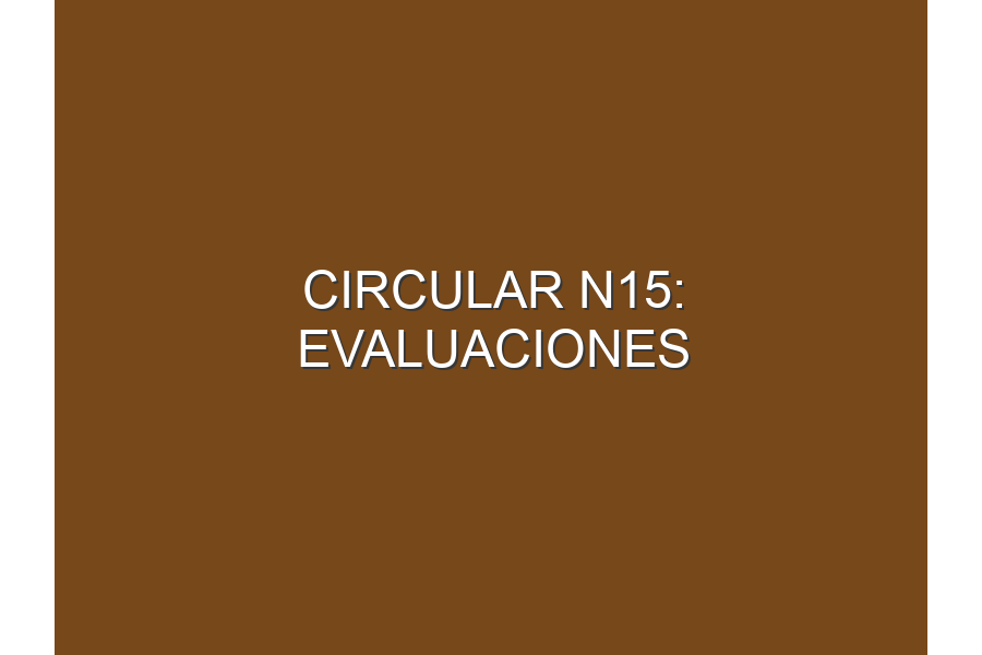 Circular N15: Evaluaciones