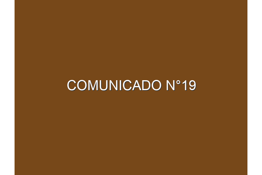 Comunicado N°19